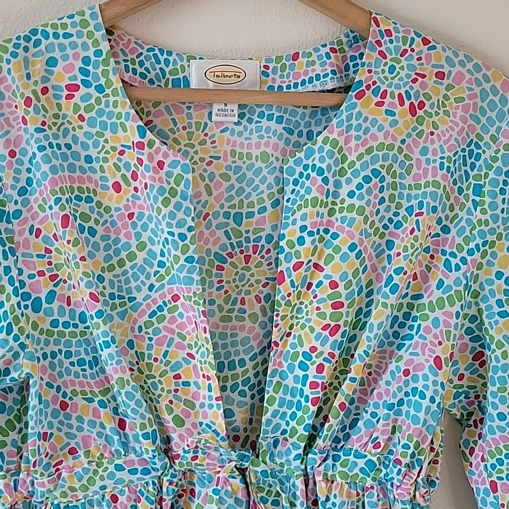 Talbots Cotton Mosaic Swim‎ Coverup Dress Size Small